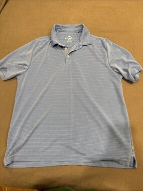 Tommy Bahama Light Blue Striped Polo Shirt
